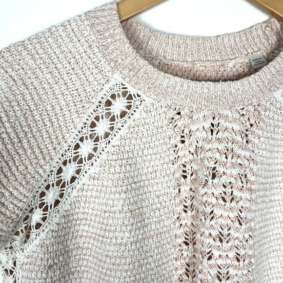 Women’s Jack Wills Cotton Blend Pink Sweater sz 8 Lace Cottage Romantic Ballet - Picture 4 of 8